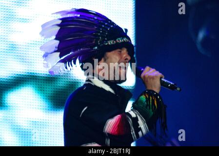 RIO DE JANEIRO 29.09.2011: Jamiroquai tritt am vierten Festivaltag auf der Hauptbühne des Rock in Rio IV auf. (Néstor J. Beremblum) Stockfoto