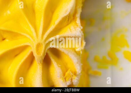 Mango Eis von oben Makro detaillierte Textur Stockfoto