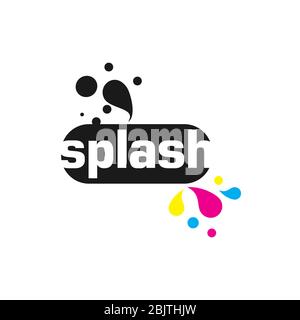 Abstraktes Typografie-Konzept mit Ink Splash Logo Stock Vektor