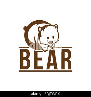 Kreatives „Bear“-Logo für typografische Vektorgrafik. Erstklassige Qualität. Stock Vektor