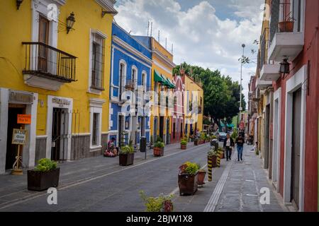 Farbenfroher Steet - Callejon de los Sapos , Puebla, Mexiko Stockfoto