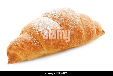 Leckere Croissant auf weißem Hintergrund Stockfoto