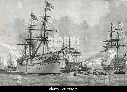 HMS Serapis verlässt Portsmouth mit dem Prince of Wales 8 Serap2. Stockfoto