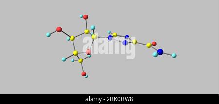 Ribavirin oder Tribavirin ist ein antivirales Medikament, das zur Behandlung von RSV-Infektionen, Hepatitis C und viralem hämorrhagischem Fieber verwendet wird. 3d-Darstellung Stockfoto