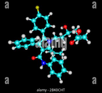 Atorvastatin (INN) (Lipitor) ist ein Mitglied der Medikamentenklasse, die als Statine bekannt ist, die hauptsächlich zur Senkung des Blutcholesterins und für Preventio verwendet werden Stockfoto
