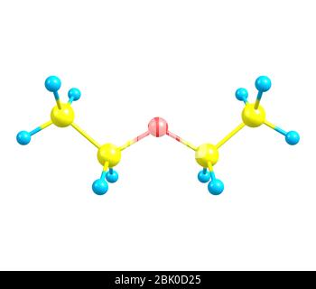 Diethylether (Ethoxyethan, Ethylether, Schwefelether oder Äther) ist eine organische Verbindung Stockfoto