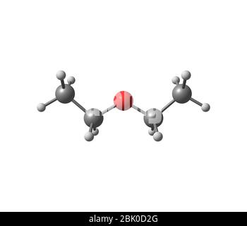 Diethylether (Ethoxyethan, Ethylether, Schwefelether oder Äther) ist eine organische Verbindung Stockfoto