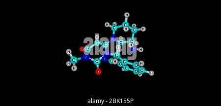 Logliptin ist ein oral verabreichtes Antidiabetikum in der DPP-4-Inhibitorklasse. 3d-Darstellung Stockfoto
