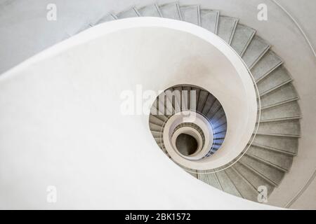 Wendeltreppe, Museum Unterlinden, Museum Unterlinden, Neubau der Architekten Herzog und de Meuron, Colmar, Elsass, Frankreich Stockfoto