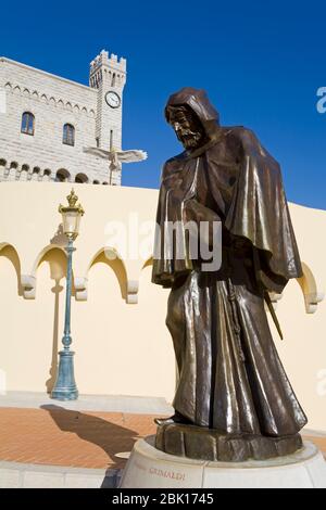 Francois Grimaldi Statue auf dem Prinzenplatz, Alt-Monaco, Monte Carlo Stadt, Monaco, Europa Stockfoto