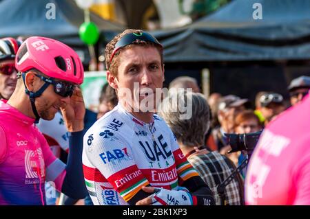 Bergamo-Como, Italien. 12. Okt 2019. bergamo-como, Italien, 12. Okt 2019, Dan MARTIN (IRL) (VAE - Team Emirates) während - - Credit: LM/Antonino Caldarella Credit: Antonino Caldarella/LPS/ZUMA Wire/Alamy Live News Stockfoto
