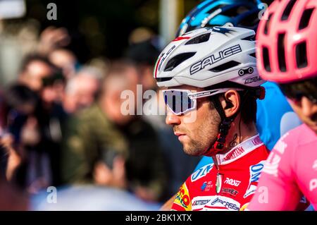 Bergamo-Como, Italien. 12. Okt 2019. bergamo-como, Italien, 12. Okt 2019, Andrea VENDRAME (ITA) (Androni Giocattoli - Sidermec) während - - Quelle: LM/Antonino Caldarella Quelle: Antonino Caldarella/LPS/ZUMA Wire/Alamy Live News Stockfoto