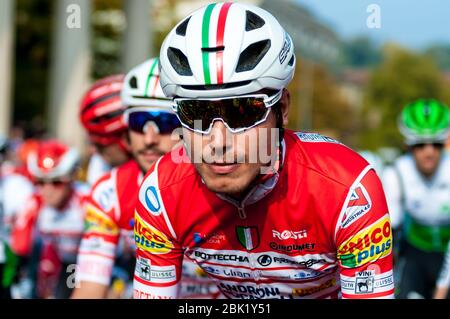 Bergamo-Como, Italien. 12. Okt 2019. bergamo-como, Italien, 12. Okt 2019, Fausto MASNADA (ITA) (Androni Giocattoli - Sidermec) während - - Credit: LM/Antonino Caldarella Credit: Antonino Caldarella/LPS/ZUMA Wire/Alamy Live News Stockfoto