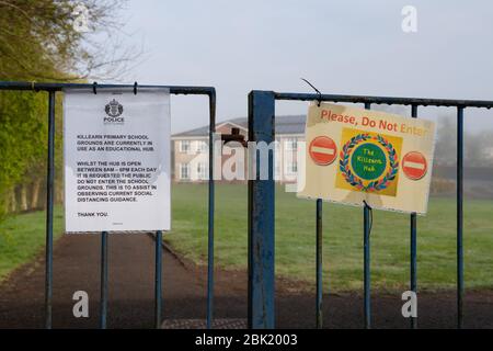 Killearn Primary School - eine von mehreren Drehkreuz-Schulen im Stirling-Gebiet, die während der Coronavirus-Pandemie in Killearn, Stirlingshire, Schottland, betrieben werden Stockfoto