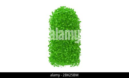 3D-Rendering eines Buschgrün floral Rendern Natur Blätter isoliert Stockfoto
