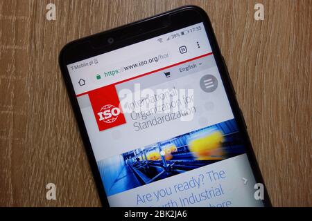 Website der Internationalen Organisation für Normung (ISO) auf dem Smartphone angezeigt Stockfoto