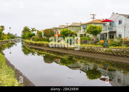 Berühmte Kanäle in Venedig in der Nähe von Venice Beach, Los Angeles, Kalifornien, USA Stockfoto