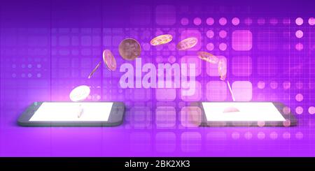 Mobile Phone Internet Banking Digital Security Konzept Stockfoto