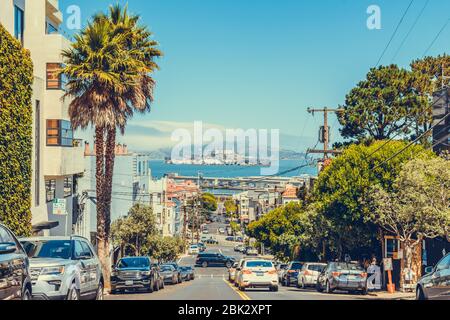 San Francisco, Kalifornien, USA - 4. August 2019: Touristische Attraktionen von San Francisco Stockfoto