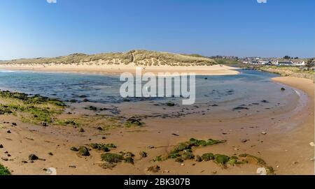 Panorama, Cruden Bay Sandy Estuary near Aberdeen, Aberdeenshire, Highland Region, Scotland UK Stockfoto