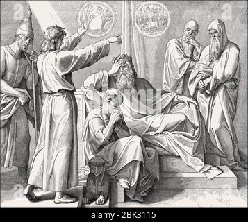 Joseph interpretiert Pharaos Träume, das Alte Testament, von Julius Schnorr von Carolsfeld, 1860 Stockfoto