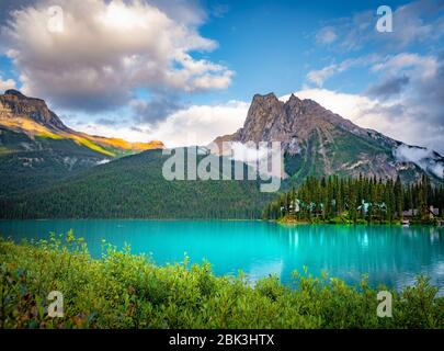 Emerald Lake im Yoho NP, British Columbia, Kanada Stockfoto