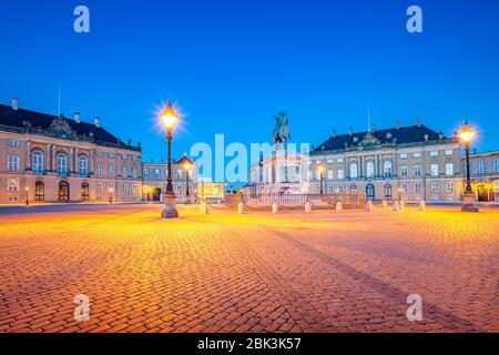 Amalienborg , die königliche Residenz in Kopenhagen, Dänemark Stockfoto