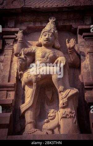 Riesige Statue eines Hindu-Gottes in einem Tempel in Tamil Nadu Indien Stockfoto