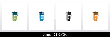 Graduierung Hut auf Letter Logo Design G Stock Vektor