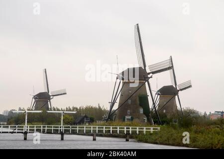 UNESCO-Weltkulturerbe Windmühlen, Kinderdjik, Nordholland, Niederlande Stockfoto