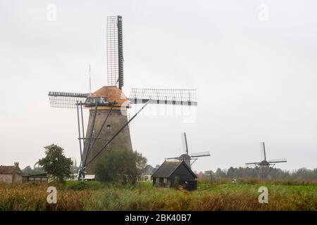 UNESCO-Weltkulturerbe Windmühlen, Kinderdjik, Nordholland, Niederlande Stockfoto