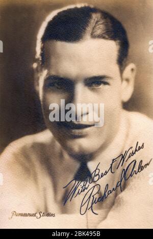 Amerikanischer Schauspieler Richard Arlen (1899-1976), Kopf und Schultern Werbeportrait, Paramount Pictures, 1929 Stockfoto