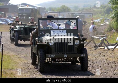 Re-enactors an den 1940er Jahren Wochenende, Pontypool und Blaenavon Eisenbahn. Stockfoto