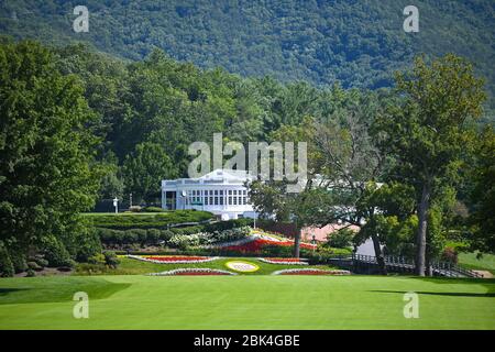 White Sulphur Springs, West Virginia / USA - 8. August 2018: Das Greenbrier ist ein Luxus-Resort in der Nähe von White Sulphur Springs WV und ist die Heimat der Th Stockfoto