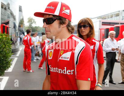 Monza, Italien. September 2011. Monza, Italien - 11. September 2011: FIA Formel 1 Weltmeisterschaft mit Fernando Alonso (Scuderia Ferrari) - weltweit verwendet Quelle: dpa/Alamy Live News Stockfoto