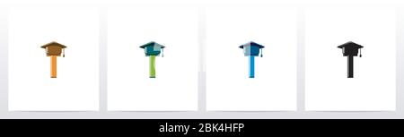 Graduierung Hut auf Letter Logo Design I Stock Vektor