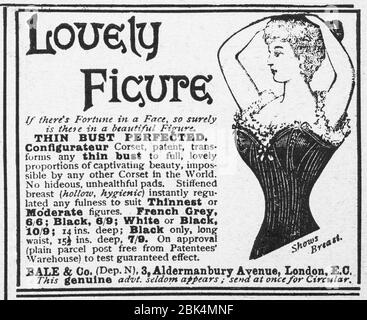 Alte Zeitungsartikel Kleidung / Kleidung Werbung aus viktorianischen Zeiten - vor dem Anbruch der Werbung Standards. Werbung für alte Kleidung, Werbung für alte Kleidung. Stockfoto