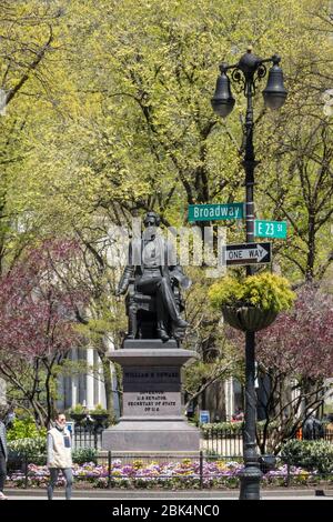 William Henry Seward, Sr. Statue, Madison Square Park, New York City, USA Stockfoto