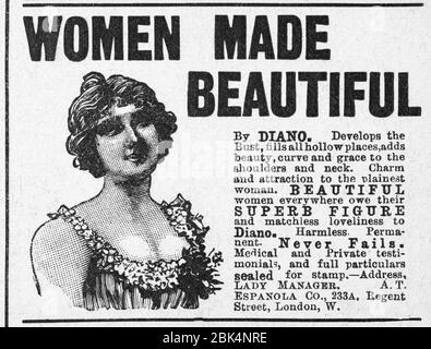 Alte Zeitungsdruckkleidung / Bekleidungswerbung aus viktorianischen Zeiten - vor dem Anbruch der Werbestandards. Stockfoto