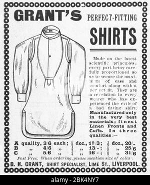 Alte Zeitungsartikel Kleidung / Kleidung Werbung aus viktorianischen Zeiten - vor dem Anbruch der Werbung Standards. Werbung für alte Kleidung, Werbung für alte Kleidung. Stockfoto