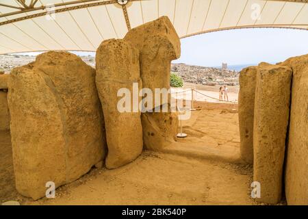 Mnajdra prähistorischen Tempel, Qrendi, Malta Stockfoto