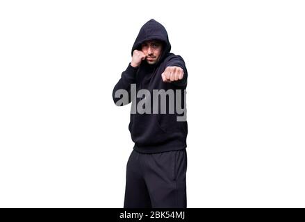 Isolierter Mann auf weißem Hintergrund. Perfekt für Bildkomposit Stockfoto