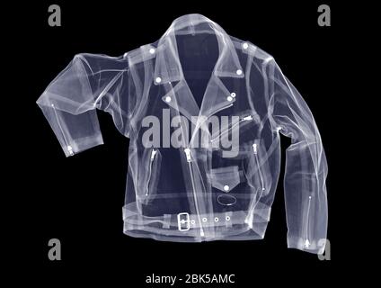 Biker-Jacke aus Leder, X-ray. Stockfoto