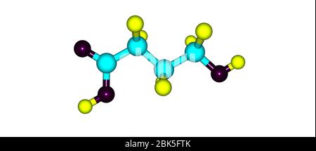 Hydroxybutyrinsäure oder GHB oder 4-Hydroxybutansäure ist ein natürlich vorkommender Neurotransmitter und ein psychoaktives Medikament. Es ist ein Vorläufer von GABA, glu Stockfoto