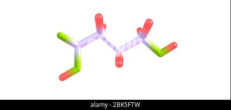 Hydroxybutyrinsäure oder GHB oder 4-Hydroxybutansäure ist ein natürlich vorkommender Neurotransmitter und ein psychoaktives Medikament. Es ist ein Vorläufer von GABA, glu Stockfoto