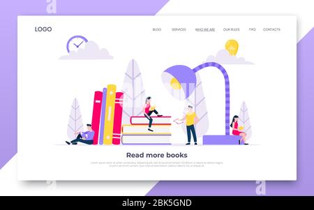 Online-Bildung zurück zur Schule Web-Vorlage Landing Page Konzept. Stock Vektor