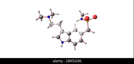 Sumatriptan ist ein Medikament zur Behandlung von Migräne und Cluster-Kopfschmerzen. 3d-Darstellung Stockfoto