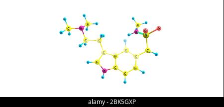 Sumatriptan ist ein Medikament zur Behandlung von Migräne und Cluster-Kopfschmerzen. 3d-Darstellung Stockfoto