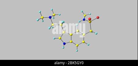 Sumatriptan ist ein Medikament zur Behandlung von Migräne und Cluster-Kopfschmerzen. 3d-Darstellung Stockfoto