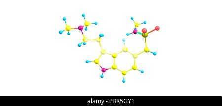 Sumatriptan ist ein Medikament zur Behandlung von Migräne und Cluster-Kopfschmerzen. 3d-Darstellung Stockfoto